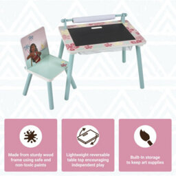 Disney Moana Kids Table And Chair Set - Activity Table For Toddlers With Lift-Up Tabletop, Chalkboard And Nylon Storage Space - thumbnail 4