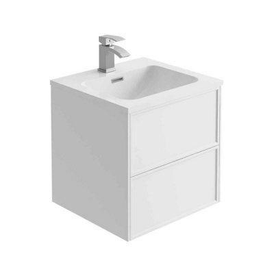 Plum&clay Jenner White Wall Hung Vanity Unit & Basin Set (W)500mm (H)500mm - image 1