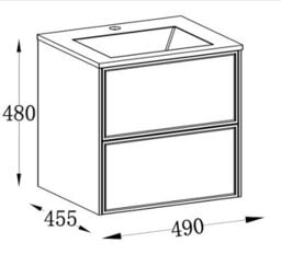 Plum&clay Jenner White Wall Hung Vanity Unit & Basin Set (W)500mm (H)500mm - thumbnail 7