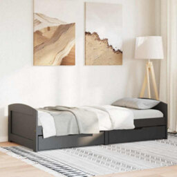 Berkfield Day Bed With 2 Drawers Without Mattress Irun Black 90X200 Cm - thumbnail 4