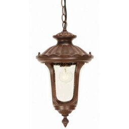 Luminosa Lighting Elstead Chicago 1 Light Small Outdoor Ceiling Chain Lantern Rusty Bronze Patina Ip44, E27