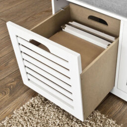 Sobuy Fsr23-W, Shoe Storage Bench Shoe Cabinet With Seat Cushion With 3 Drawers Hallway Shoe Organiser, White - thumbnail 5