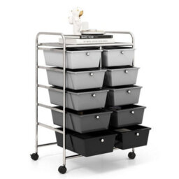 10 Drawers Storage Trolley Mobile Wheeled Utility Cart Home Office Organizer - thumbnail 1