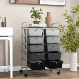 10 Drawers Storage Trolley Mobile Wheeled Utility Cart Home Office Organizer - thumbnail 6