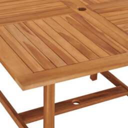 Berkfield Garden Dining Table 110X110X75 Cm Solid Wood Teak - thumbnail 5