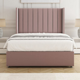 Bsspoke Hannah Divan Bed Set Pink Plush Velvet With 54Inch Headboard & No Drawers No Mattress In Single Double King 4Ft 6Ft - thumbnail 3