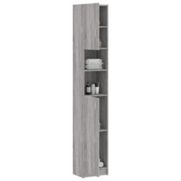 Berkfield Bathroom Cabinet Grey Sonoma 32X25.5X190 Cm Engineered Wood - thumbnail 4
