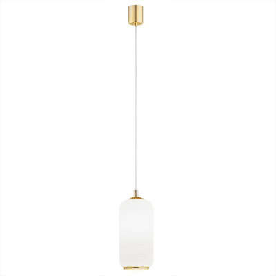 Luminosa Lighting Luminosa Pallado Slim Pendant Ceiling Light Opal Matt, Brass Steel - image 1