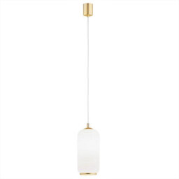 Luminosa Lighting Luminosa Pallado Slim Pendant Ceiling Light Opal Matt, Brass Steel - thumbnail 1