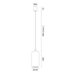 Luminosa Lighting Luminosa Pallado Slim Pendant Ceiling Light Opal Matt, Brass Steel - thumbnail 5