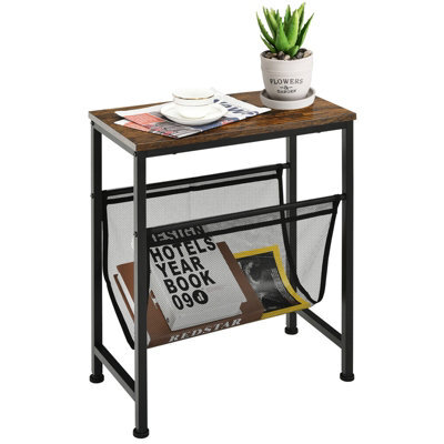Costway Industrial Sofa Side Table W/ Magazine Holder Coffee Snack Table Laptop Desk - image 1