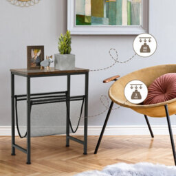 Costway Industrial Sofa Side Table W/ Magazine Holder Coffee Snack Table Laptop Desk - thumbnail 8