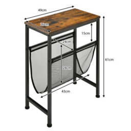 Costway Industrial Sofa Side Table W/ Magazine Holder Coffee Snack Table Laptop Desk - thumbnail 2
