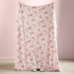 Catherine Lansfield Bow Cosy Fleece 200X240Cm Oversized Blanket Throw Pink - thumbnail 3