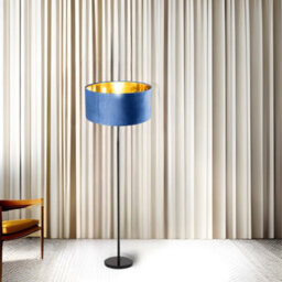 CGC Lighting Cgc Milano Navy Blue & Gold Large Velvet Fabric Pendant Shade - thumbnail 5