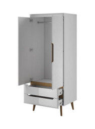 Arte Elegant Nordi Hinged Wardrobe H1970mm W800mm D560mm In White Gloss And Oak Riviera - Stylish Storage Solution - thumbnail 2