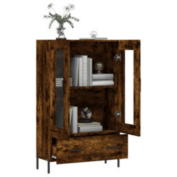 Berkfield Highboard Smoked Oak 69.5X31X115 Cm Engineered Wood - thumbnail 4