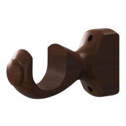 Satin Brown Walnut Effect Non Extendable Ball Single Curtain Pole Set, (L)1.5M (Dia)28mm - thumbnail 3