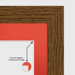 AK Frames 26X8 Dark Oak Modern Multi Photo Frame With Poppy Red Mount - Holds 5 Apertures (5X) 6X4 Photos - thumbnail 7