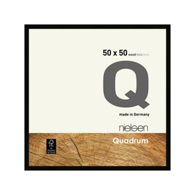 Nielsen Quadrum 50 X 50Cm Black Wooden Picture Frame With Float Glass And Push/turn Clips - image 1