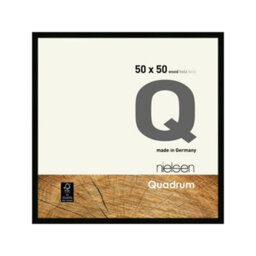 Nielsen Quadrum 50 X 50Cm Black Wooden Picture Frame With Float Glass And Push/turn Clips