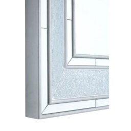 Orsina Silver Wall Mirror, Reflective Glass Border Mirror For Living Room Or Hallway, Boutique Square Wall Mirror - thumbnail 3