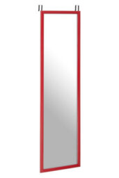 Orsina Red Plastic Frame Over Door Mirror, Durable 124X34Cm Full-Length Mirror For Bedroom Or Bathroom - thumbnail 2