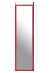 Orsina Red Plastic Frame Over Door Mirror, Durable 124X34Cm Full-Length Mirror For Bedroom Or Bathroom