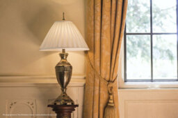 Elegant Grecian Urn Style Table Lamp With Oyster Sheen Shade And Brass Finish - thumbnail 3