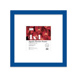 "4X4"" Blue Picture Frame - 4X4"" Square Frame With 2X2"" Mount For 4X4""/2X2"" Pictures Art Deco Style Room Decor, 1 Pack" - thumbnail 1