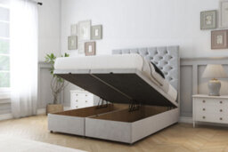 "Comfort Winslow Silver Plush Ottoman Bed With Mattress With 26"" Strutted Headboard 3' Single" - thumbnail 2