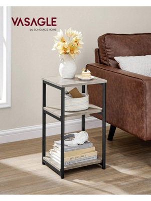 LEDREM Sofa Side Table, 3-Tier End Table, Bedside Table With Steel Frame, For Living Room, Bedroom, Home Office, Industrial Style - image 1