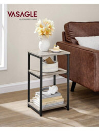Vasagle Sofa Side Table, 3-Tier End Table, Bedside Table With Steel Frame, For Living Room, Bedroom, Home Office