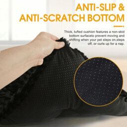 Dark Grey Dog Bed Soft Pet Cushion Large Dog Crate Puppy Cat Washable Pad Mat Size Xl - thumbnail 4