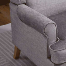 Home Source Helena Fabric Silver Grey Wingback Occasional Armchair - thumbnail 7