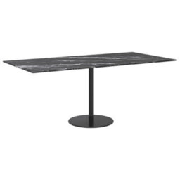 Berkfield Table Top Black 100X50 Cm 6mm Tempered Glass With Marble Design - thumbnail 5