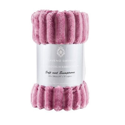 Gc Gaveno Cavailia Ribbed Throw Blankets Large - Warm Cosy Blanket Throws For Sofas, Bed, Chair, Couch, Sette 200X240Cm Berry