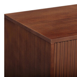 Teamson Home Tremolo Wooden Sideboard 3 Fluted Push-Open Drawers 2 Doors, Walnut - thumbnail 9
