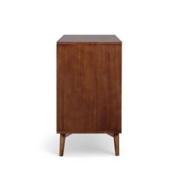 Teamson Home Tremolo Wooden Sideboard 3 Fluted Push-Open Drawers 2 Doors, Walnut - thumbnail 7