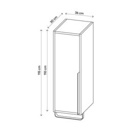 GoodHome Maza Slimline Matt Black Bathroom Single Column Cabinet (H)115Cm (W)36Cm - thumbnail 3