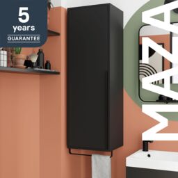 GoodHome Maza Slimline Matt Black Bathroom Single Column Cabinet (H)115Cm (W)36Cm - thumbnail 9