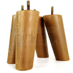L&F Wood Furniture Feet 120mm High Dark Oak Stain Replacement Furniture Legs Set Of 4 Sofa Chair Stool M8 - thumbnail 5