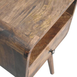 Wyld Haus Thawatchai Mini Mango Wood Bedside Table With Drawer, Grey Wash - thumbnail 5