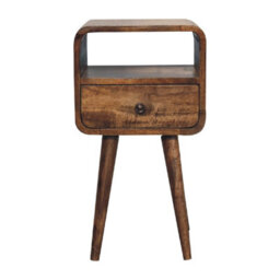 Wyld Haus Thawatchai Mini Mango Wood Bedside Table With Drawer, Grey Wash - thumbnail 2
