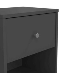 Wyld Haus Kaohsiung Dark Grey 1-Drawer Bedside Table Small Matt Wood - thumbnail 7