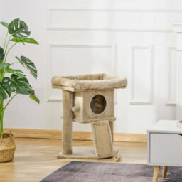 Cat Tree Tower Indoor With Cats Scratching Post Cat House, Coffee - thumbnail 5