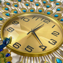 Peacock Wall Clock Retro Peacock Wall Watch Non Ticking For Home Office - 70Cm - thumbnail 5