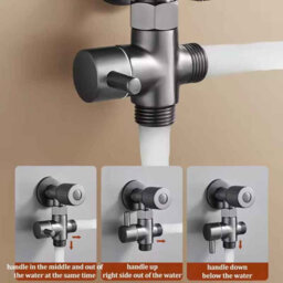 Toilet Sprayer Gun, Handheld Bidet Sprayer, Bathroom Connector Set With Water Separator, Grey - thumbnail 3