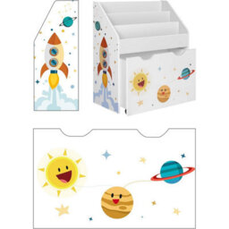 Songmics Toy Organiser, Bookshelf With 3 Shelves, Removable Storage Box With Wheels, Multipurpose, For Play Room - thumbnail 8