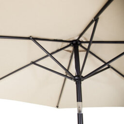 Charles Bentley 2.7M Garden Metal Patio Garden Umbrella Parasol Crank & Tilt Cream - thumbnail 7
